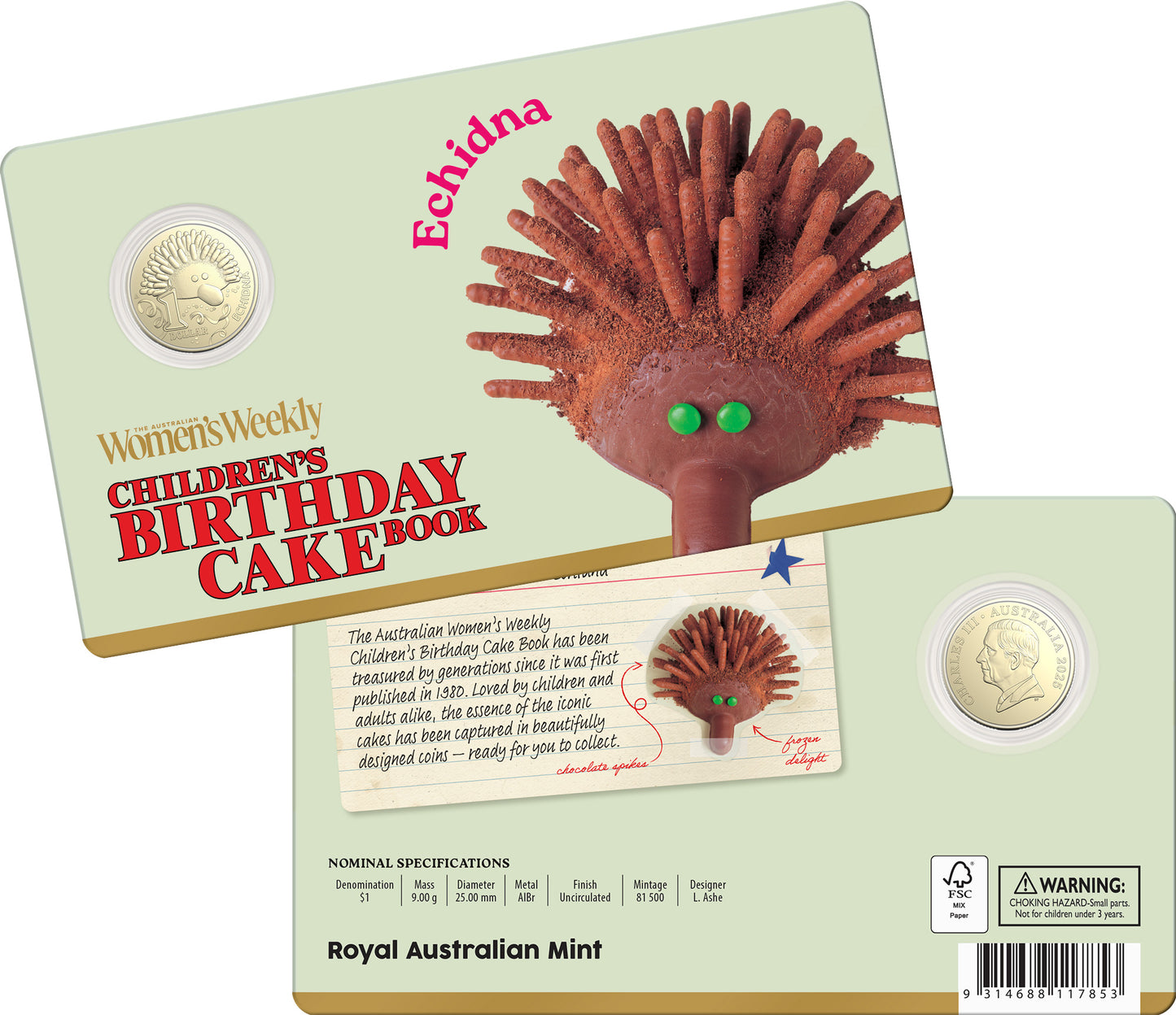 2025 $1 AWW Children’s Birthday Cake Book Uncirculated Coin in Card (10 Designs)