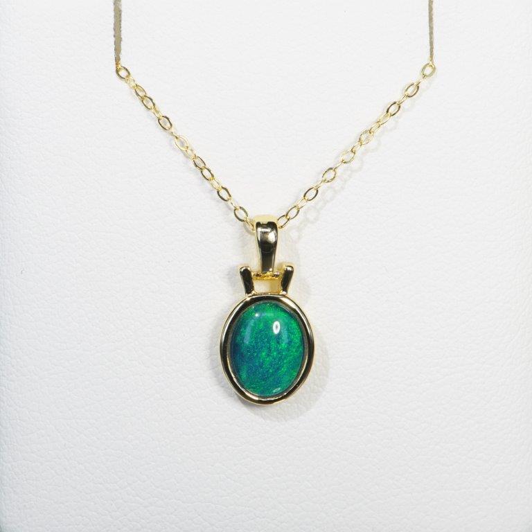 Gold Plated Triplet Opal Pendant