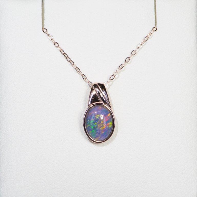 Rose Gold Plated Triplet Opal Pendant