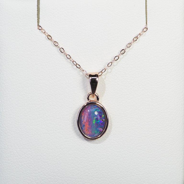 Rose Gold Plated Triplet Opal Pendant