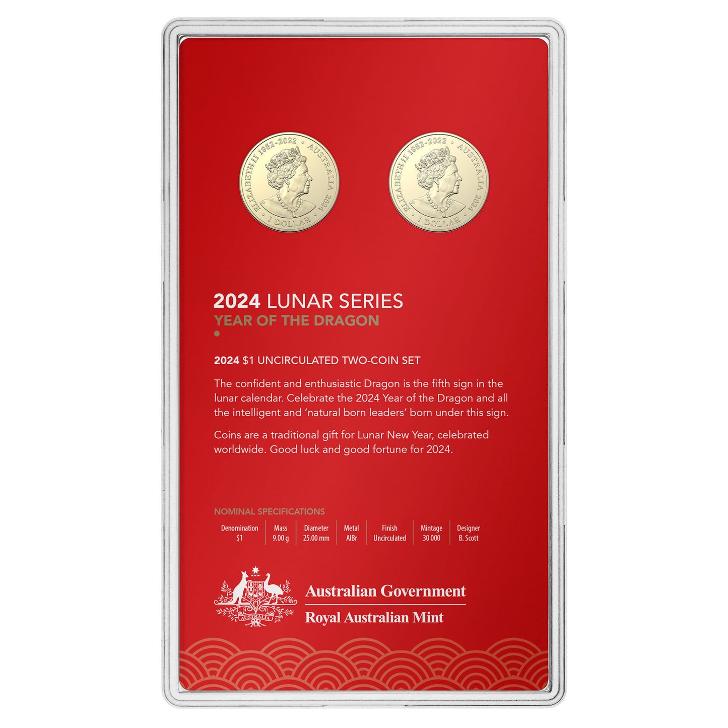 Lunar Year of the Dragon - Two-Coin Set