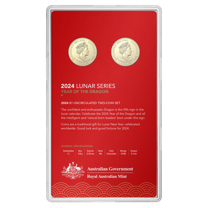 Lunar Year of the Dragon - Two-Coin Set