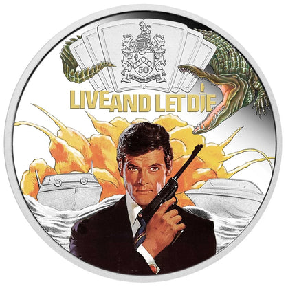 James Bond Live And Let Die 50th Anniversary 2023 1oz Silver Proof Coloured Coin