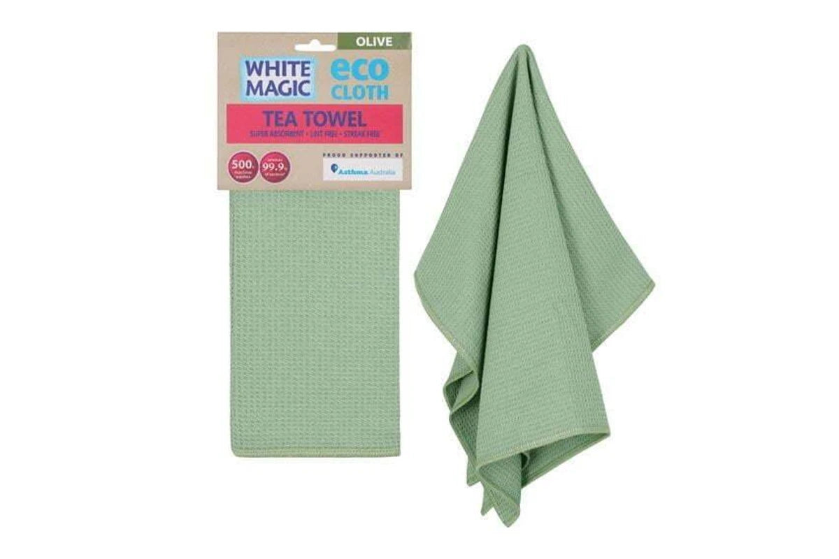 White Magic Eco Cloth Kitchen Tea Towel Dish Glassware Drying