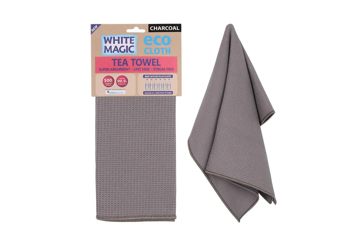 White Magic Eco Cloth Kitchen Tea Towel Dish Glassware Drying