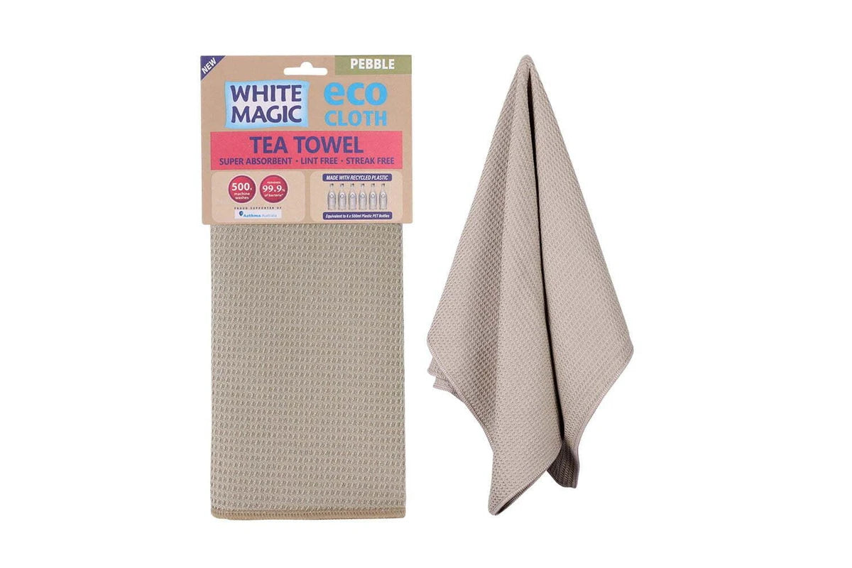 White Magic Eco Cloth Kitchen Tea Towel Dish Glassware Drying