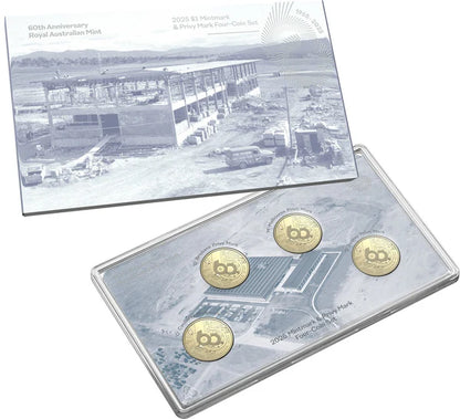60th Anniversary of the Royal Australian Mint 2025 $1 Mintmark and Privy Mark Four Coin Set