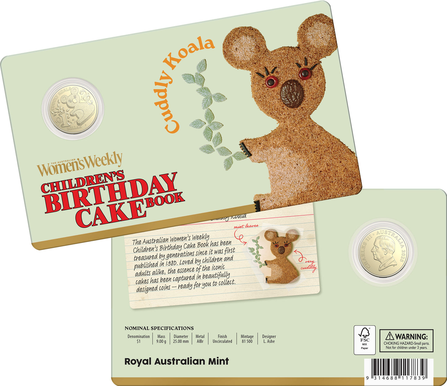 2025 $1 AWW Children’s Birthday Cake Book Uncirculated Coin in Card (10 Designs)