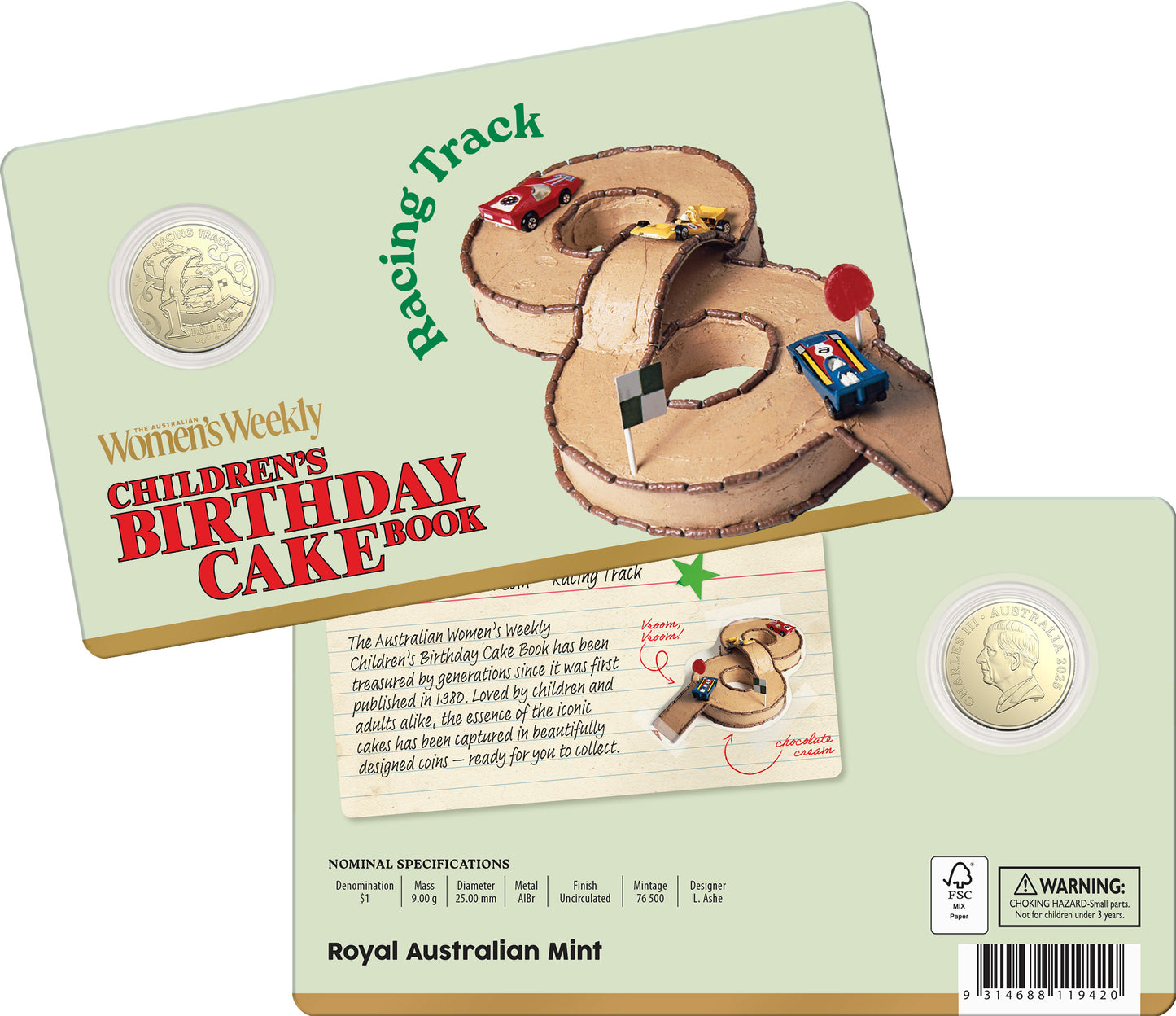 2025 $1 AWW Children’s Birthday Cake Book Uncirculated Coin in Card (10 Designs)
