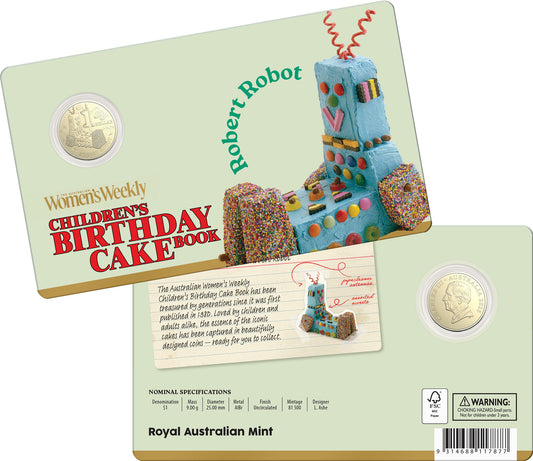 2025 $1 AWW Children’s Birthday Cake Book Uncirculated Coin in Card (10 Designs)