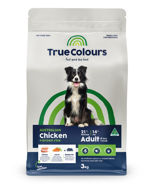 True Colours Adult Chicken & Brown Rice Dog Food – 3kg – product