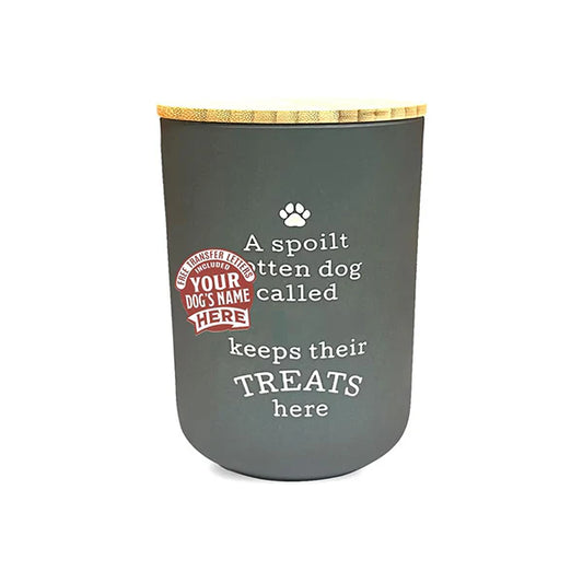 HISTORY & HERALDRY Blank Grey - Dog Treat Jar - DIY Dog's Name
