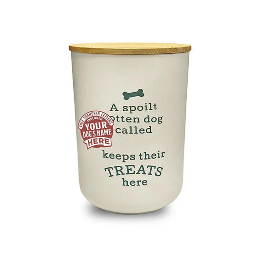 HISTORY & HERALDRY Blank Cream - Dog Treat Jar - DIY Dog's Name