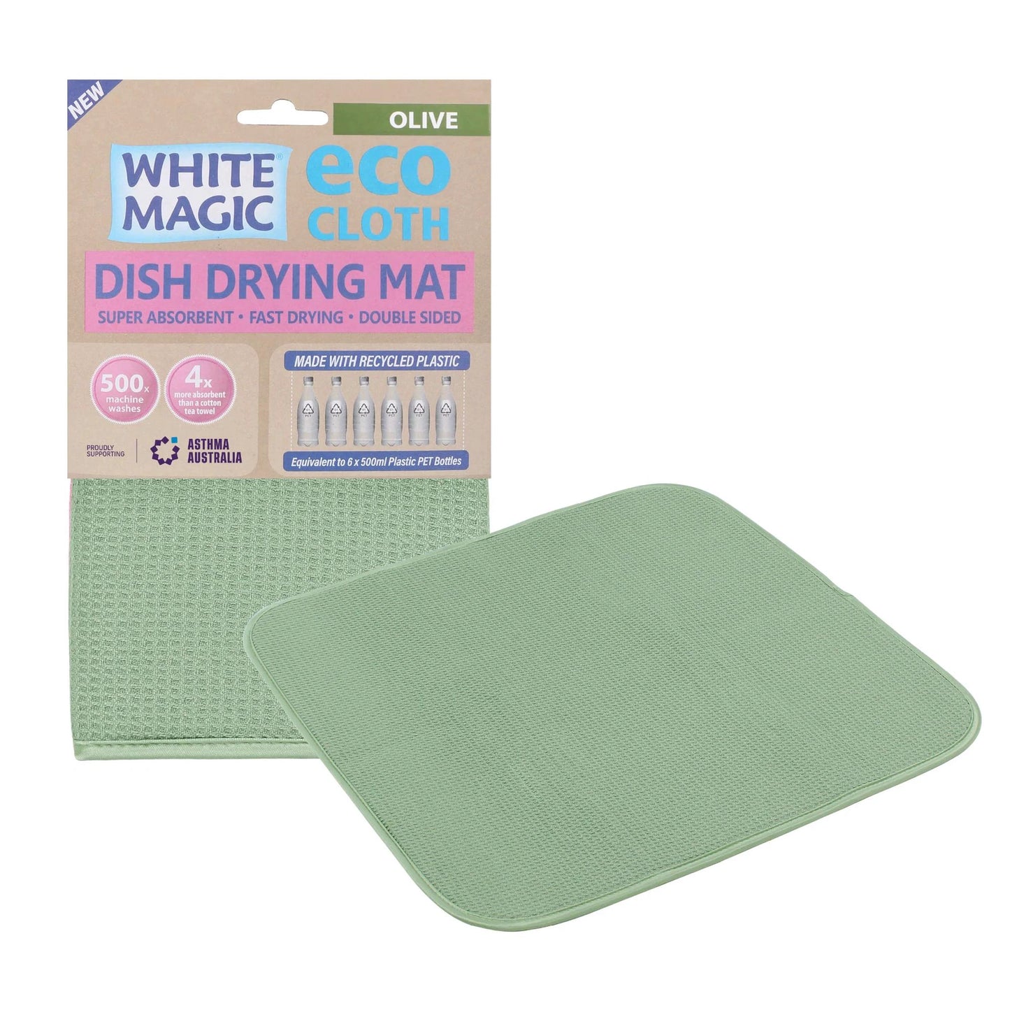 White Magic Dish Drying Mat Plate/Bowl Absorbent Pad- 45 x 40 cm