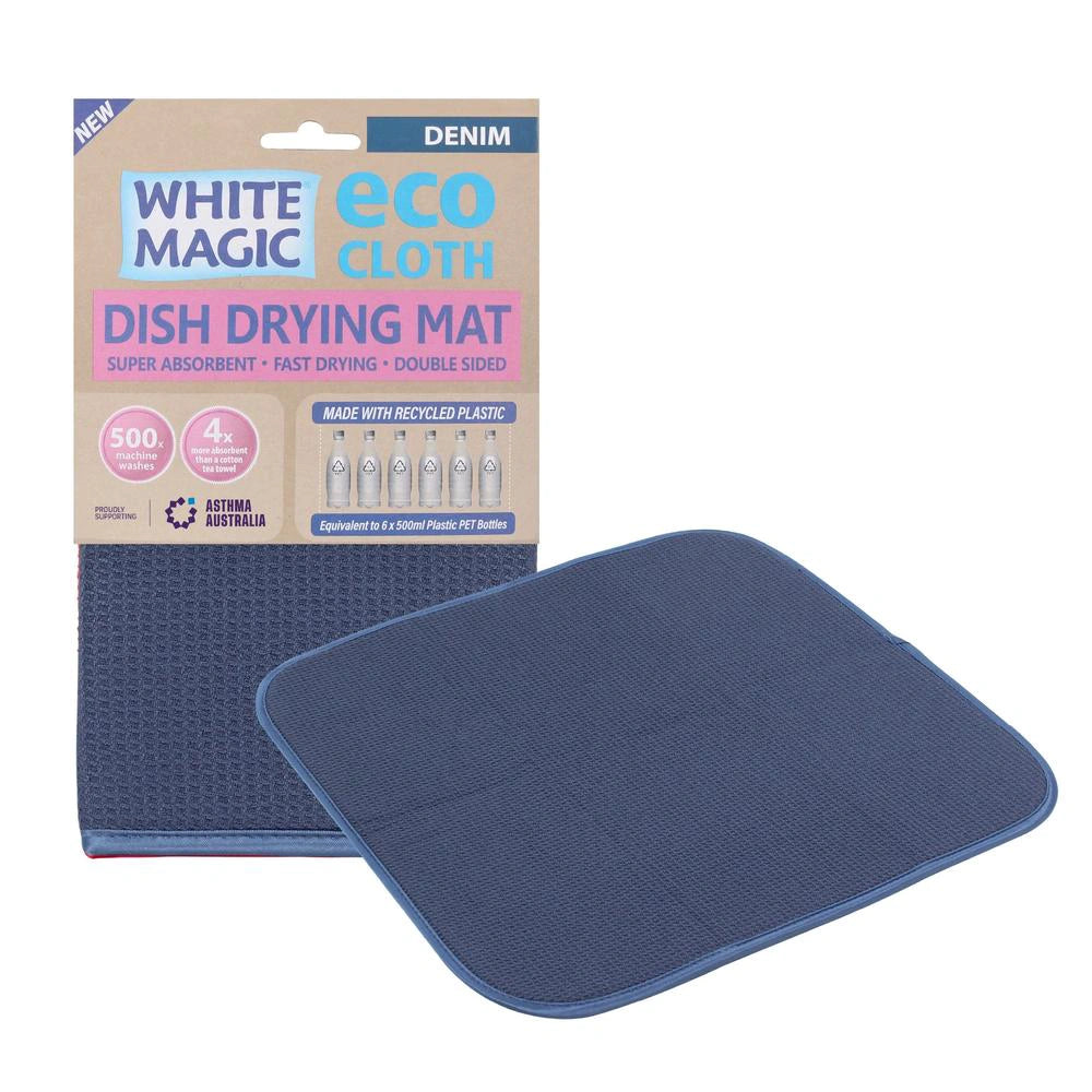 White Magic Dish Drying Mat Plate/Bowl Absorbent Pad- 45 x 40 cm