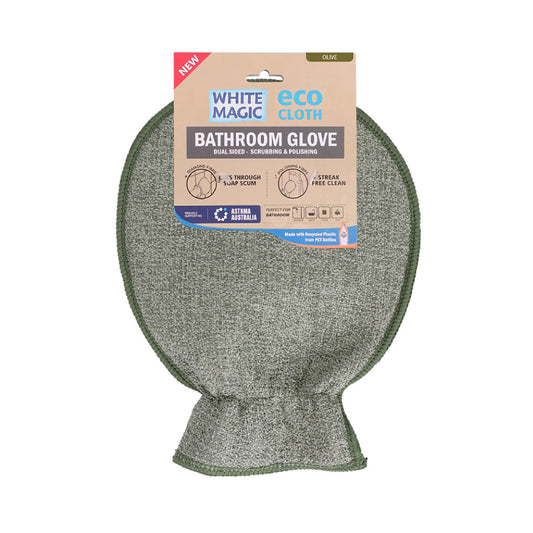Eco Cloth Bathroom Glove Cleaning Tool - Olive - Magic White