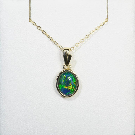 Gold Plated Triplet Opal Pendant