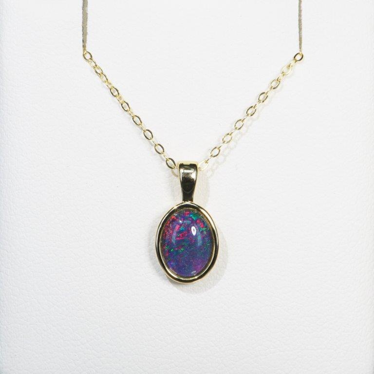 Gold Plated Triplet Opal Pendant