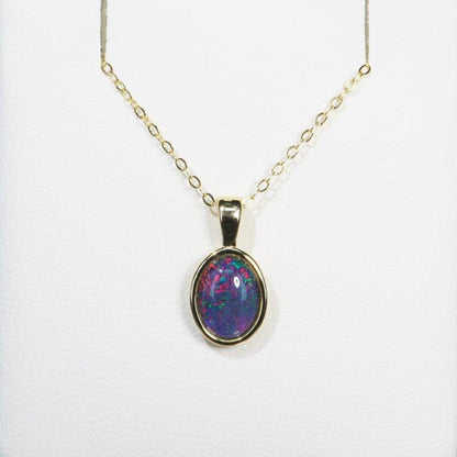 Gold Plated Triplet Opal Pendant