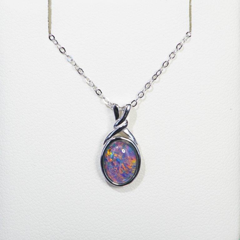 Sterling Silver Triplet Opal Pendant
