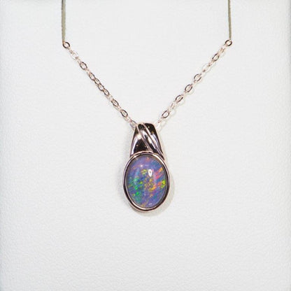 Rose Gold Plated Triplet Opal Pendant