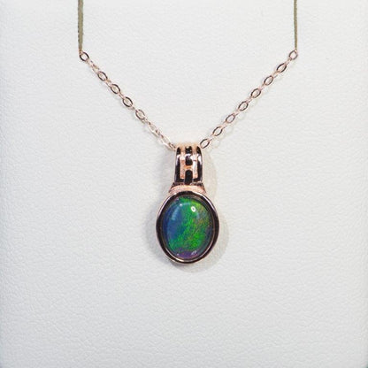Rose Gold Plated Triplet Opal Pendant