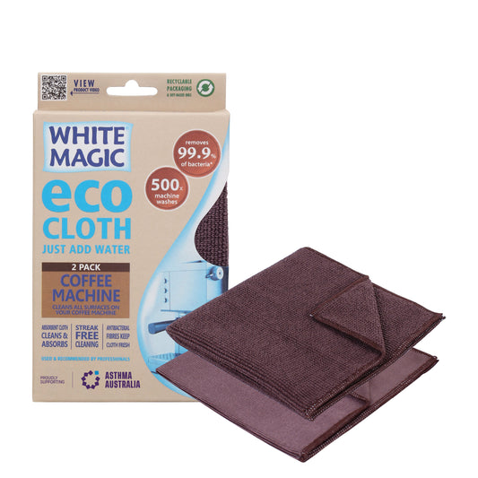 Eco Cloth Pack of 2 Coffee Machine Cleaning Tool White Magic