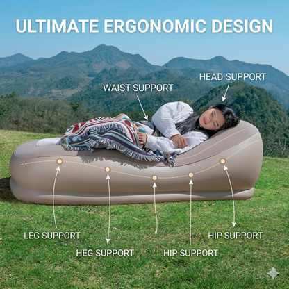Automatic Inflatable Lazy Sofa Bed Air Chair Couch portable lightweight with USB Built-in Pump
