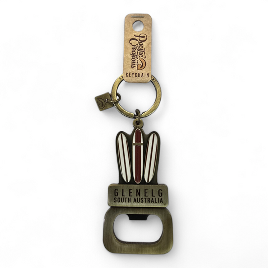 Glenelg South Australia Souvenir Bottle Opener Keyring - Board Trio