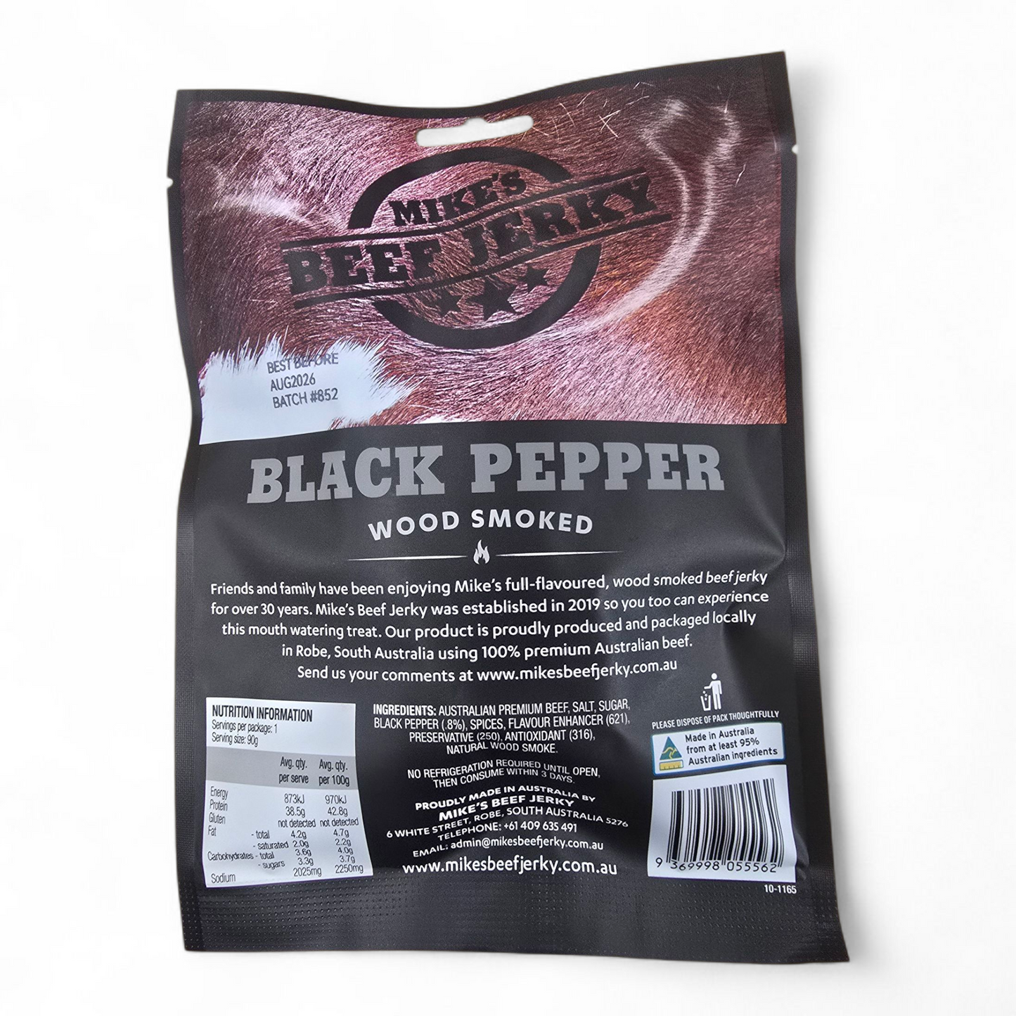 South Australian Mike's Beef Jerky Original|Black Pepper|Chilli 90g Packet