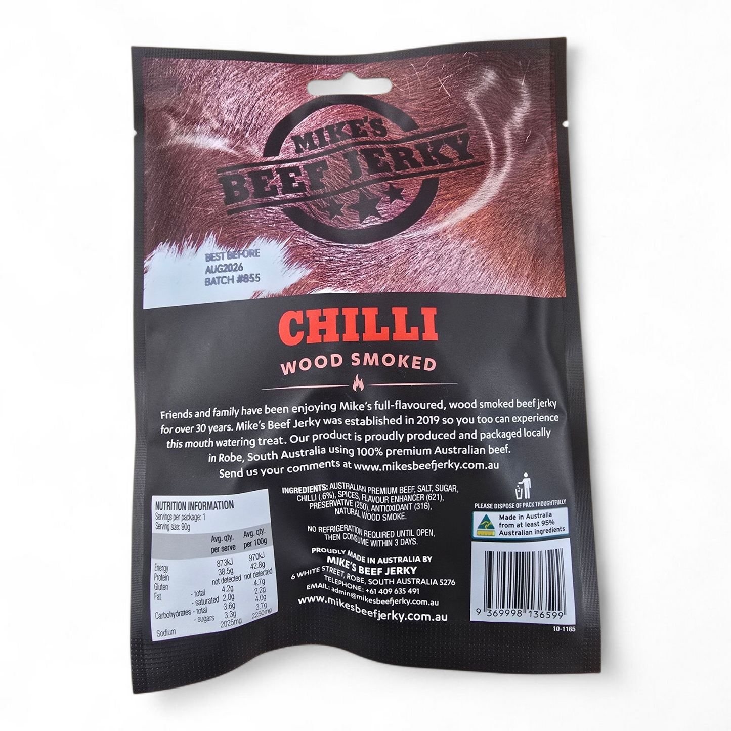 South Australian Mike's Beef Jerky Original|Black Pepper|Chilli 90g Packet