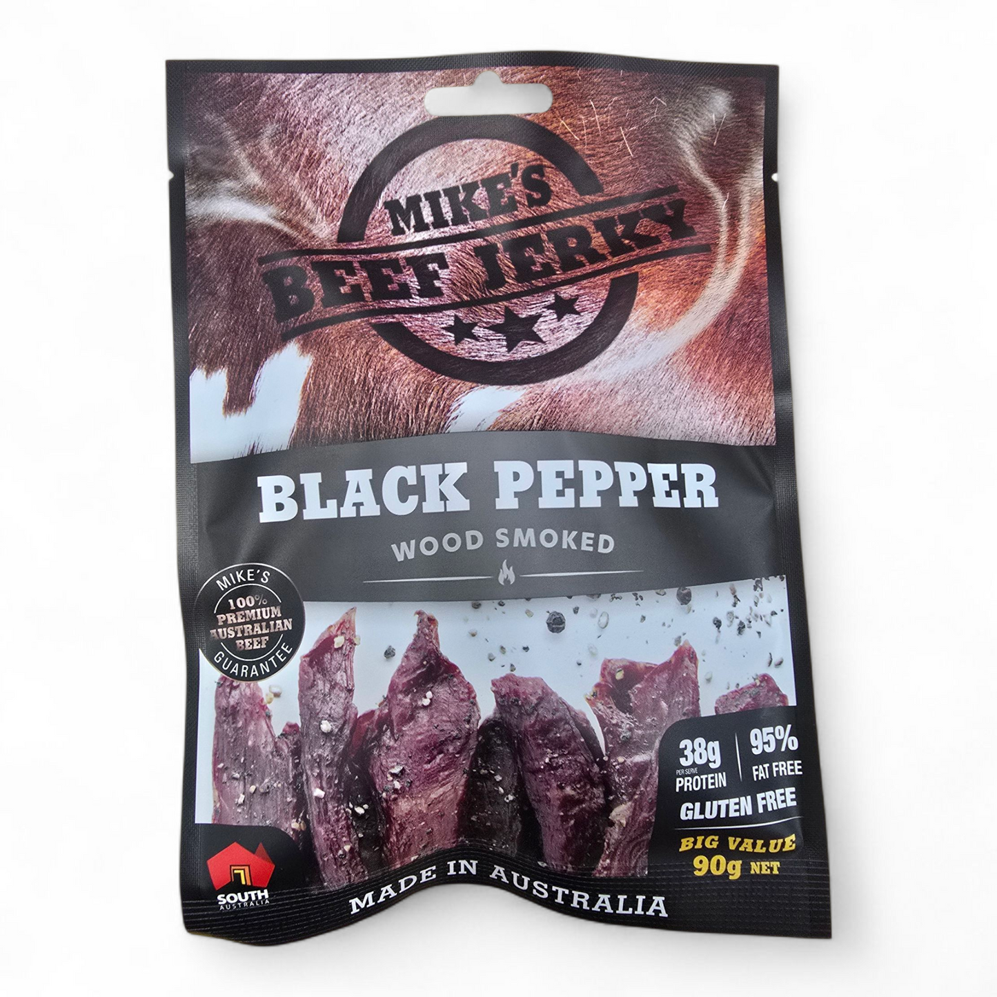 South Australian Mike's Beef Jerky Original|Black Pepper|Chilli 90g Packet