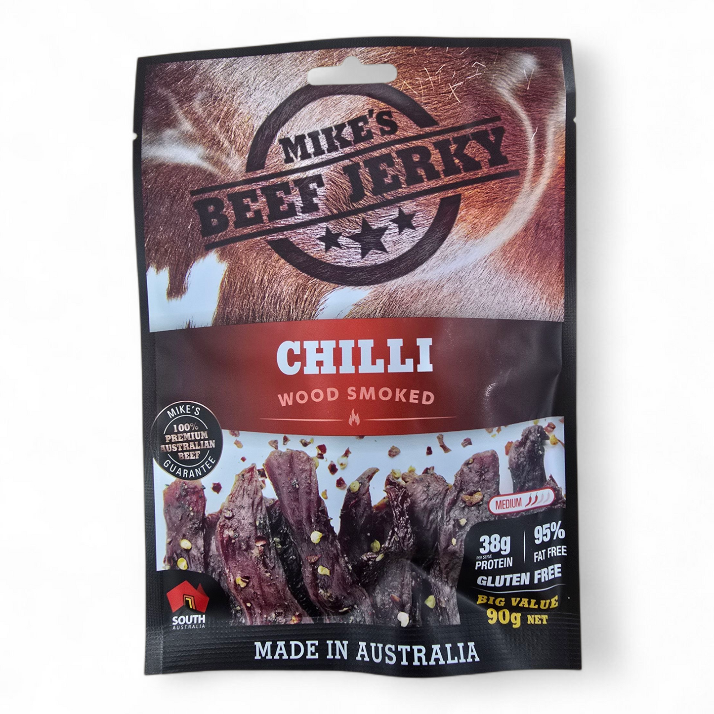 South Australian Mike's Beef Jerky Original|Black Pepper|Chilli 90g Packet