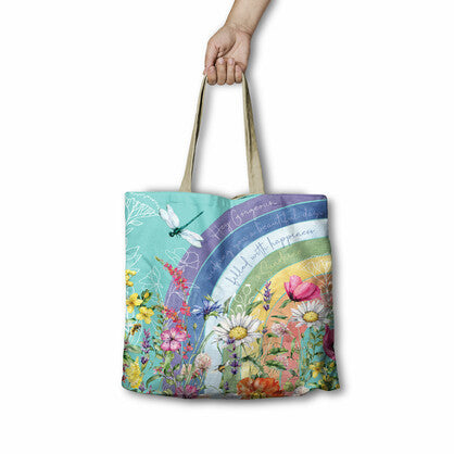 Lisa Pollock RSB71 Rainbow Wildflower Shopping Bag