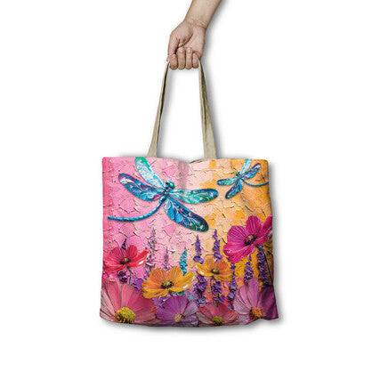 Lisa Pollock RSB93 Shopping Bag Playful Dragonfly