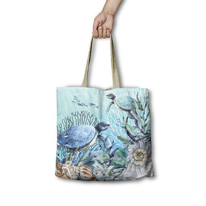 Lisa Pollock RSB96 Shopping Bag Reef Turtles