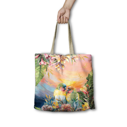 Lisa Pollock RSB98 Shopping Bag Sunset Love Birds