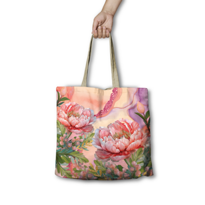 Lisa Pollock RSB100 Shopping Bag Coral Peony