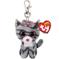 Ty Beanie Boos Clip - Kiki Grey Striped Cat