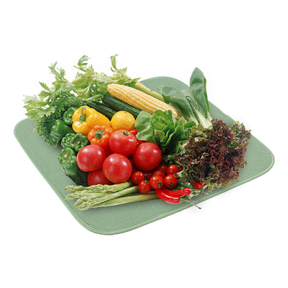 White Magic Dish Drying Mat Plate Bowl Absorbent Pad - Olive