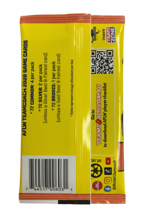 2026 AFLW TeamCoach trading cards pack – view 4
