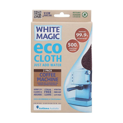Eco Cloth Pack of 2 Coffee Machine Cleaning Tool White Magic