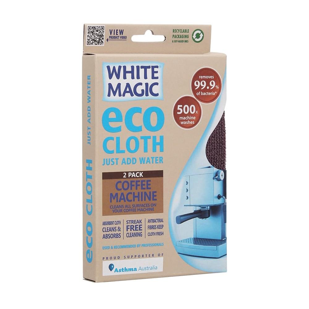Eco Cloth Pack of 2 Coffee Machine Cleaning Tool White Magic