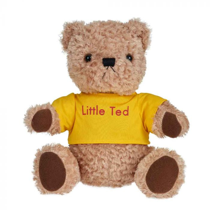 Play School Little Ted 22cm plush wearing his yellow Little Ted T-shirt