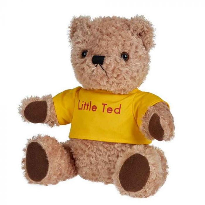 Play School Little Ted 22cm plush wearing his yellow Little Ted T-shirt