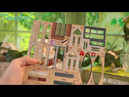 TONECHEER 3D Wooden Puzzle DIY Book Nook Kit (Travel in Venice)