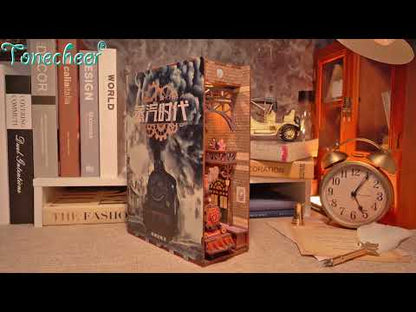TONECHEER 3D Wooden Puzzle DIY Book Nook Kit (The Steam Age)