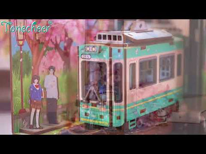 TONECHEER 3D Wooden Puzzle DIY Sakura’s Travel Book Nook Puzzle Kit