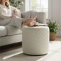 Soft Stylish Quilted Pattern Ottoman  41*41*48.5 cm