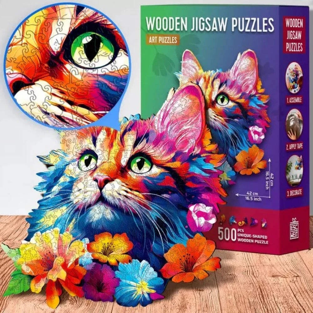 Escpe Welt Cat 200pc Wooden Jigsaw Puzzle